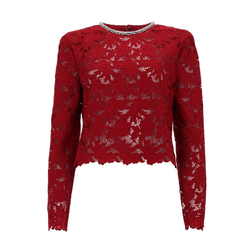 LACE TOP WITH CRYSTALS