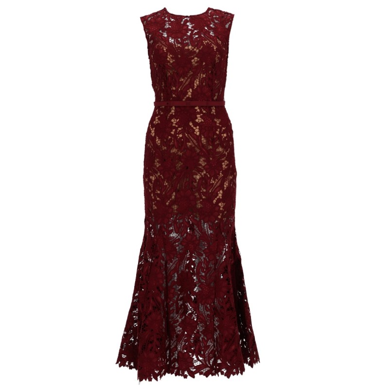 FLORAL LACE MIDI DRESS