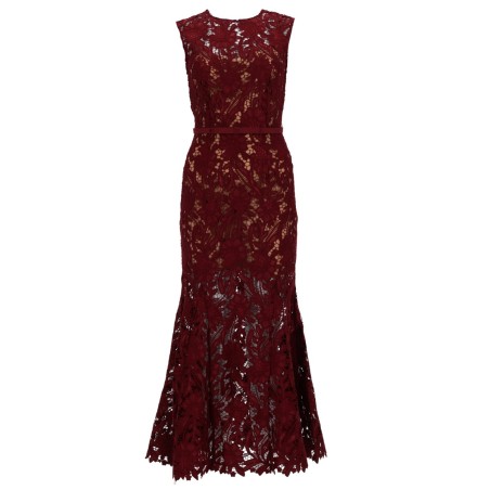 FLORAL LACE MIDI DRESS