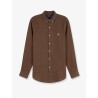Linen shirt with logo embroidery