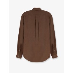 Linen shirt with logo embroidery