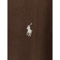 Linen shirt with logo embroidery