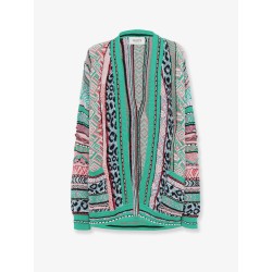 Multicolor jacquard cotton cardigan