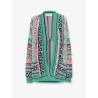 Multicolor jacquard cotton cardigan