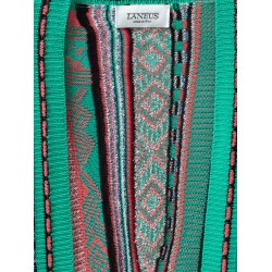 Multicolor jacquard cotton cardigan