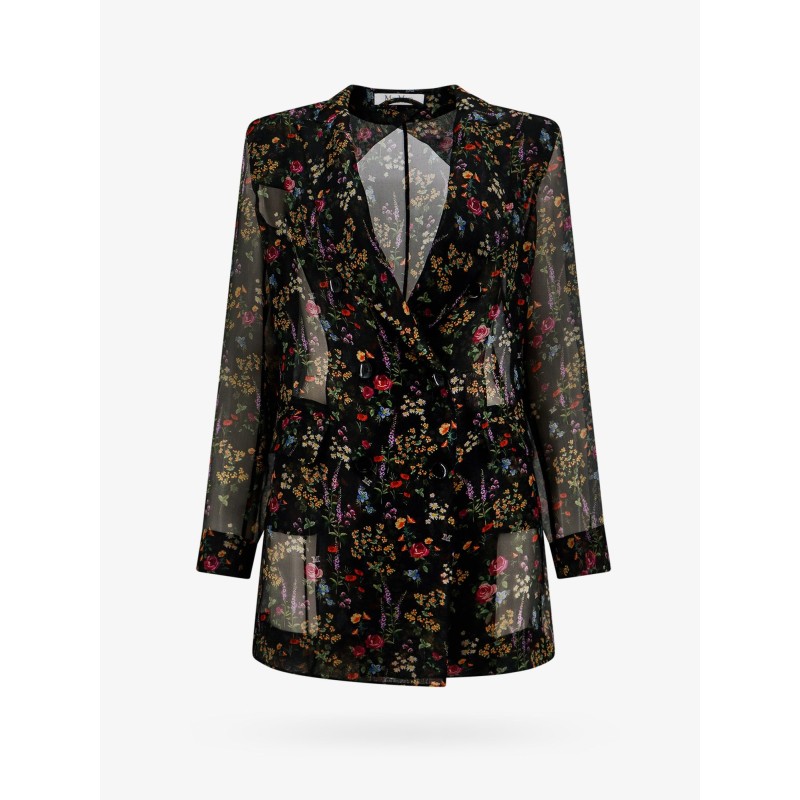 Silk blazer with floral print