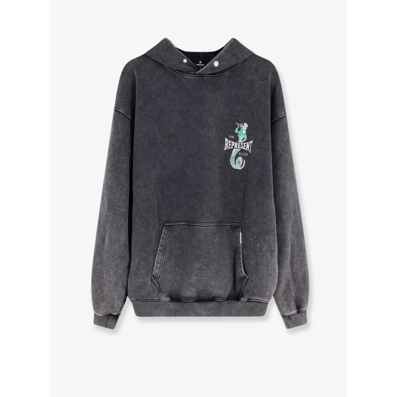 Cotton sweatshirt with print on the front