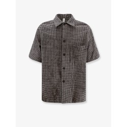 Cotton blend shirt with checked pattern