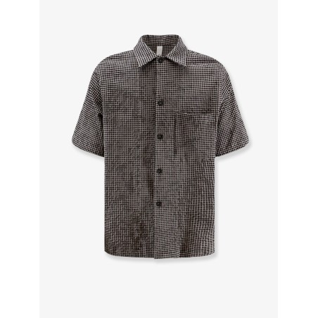 Cotton blend shirt with checked pattern