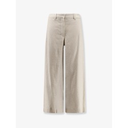 Stretch cotton and linen trousers