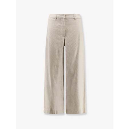 Stretch cotton and linen trousers