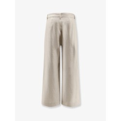 Stretch cotton and linen trousers