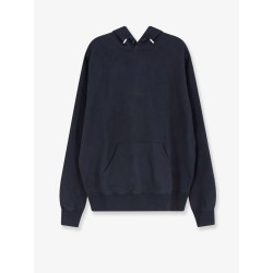 Cotton sweatshirt with embroidered lettering logo