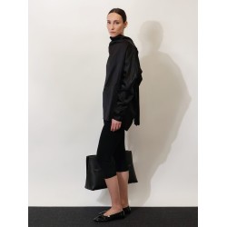 Cowl Neck viscose and linen shirt