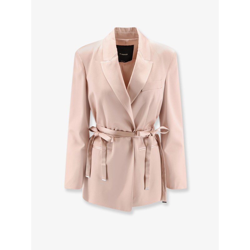 Rapa satin blazer with belt