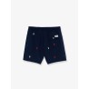 Nylon swim trunks with all-over embroidered logo