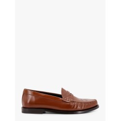 Vivienne leather loafer with perforated triomphe logo