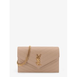 Leather crossbody bag with metal Cassandra logo