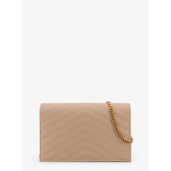 Leather crossbody bag with metal Cassandra logo