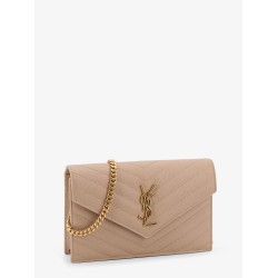 Leather crossbody bag with metal Cassandra logo