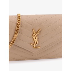 Leather crossbody bag with metal Cassandra logo