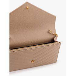 Leather crossbody bag with metal Cassandra logo