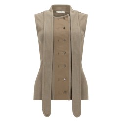 ASYMMETRICAL RIBBED TOP WITH SCARF