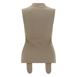 ASYMMETRICAL RIBBED TOP WITH SCARF