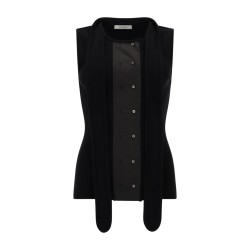 ASYMMETRICAL RIBBED TOP WITH SCARF