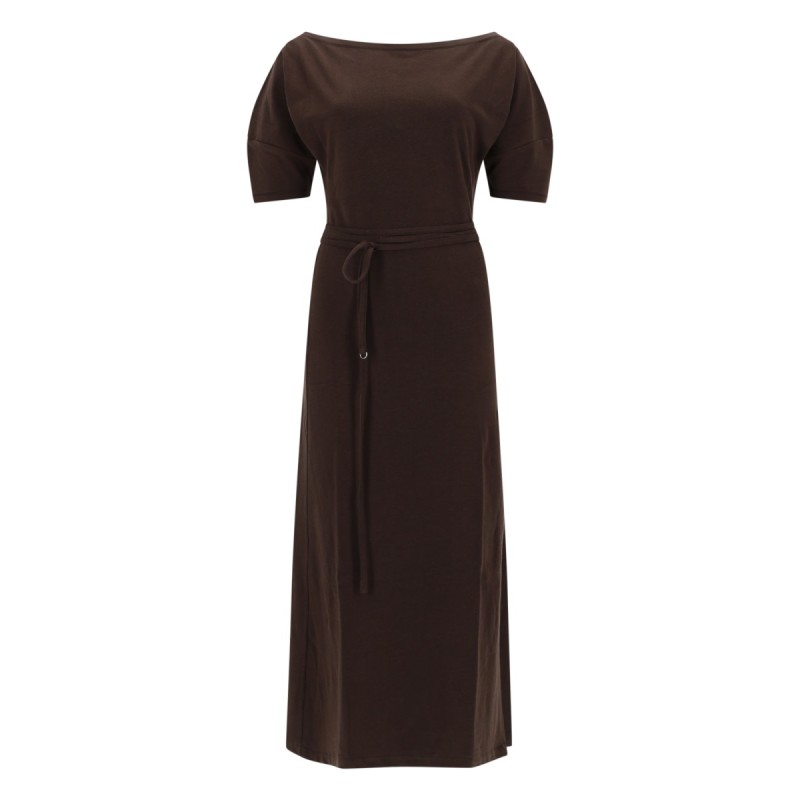 COTTON AND LINEN MIDI DRESS