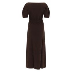 COTTON AND LINEN MIDI DRESS