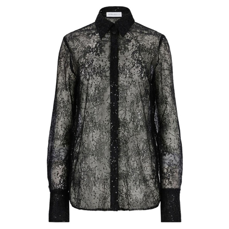 LACE SHIRT WITH SEQUINS