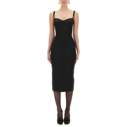 SATIN BUSTIER LONGUETTE DRESS