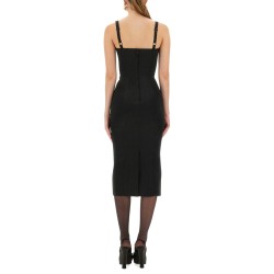 SATIN BUSTIER LONGUETTE DRESS