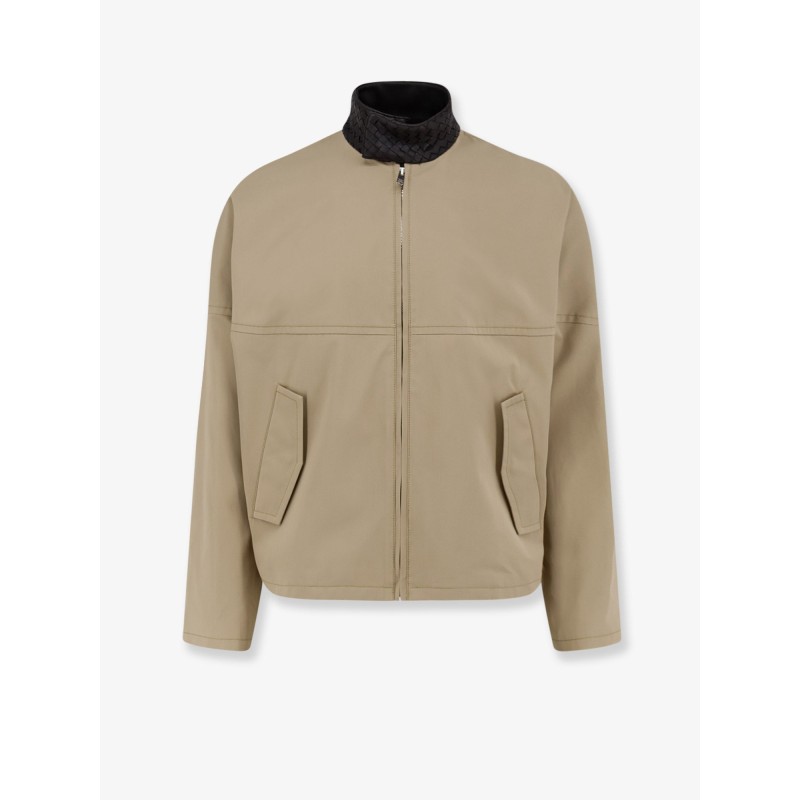 Cotton jacket with Intrecciato detail