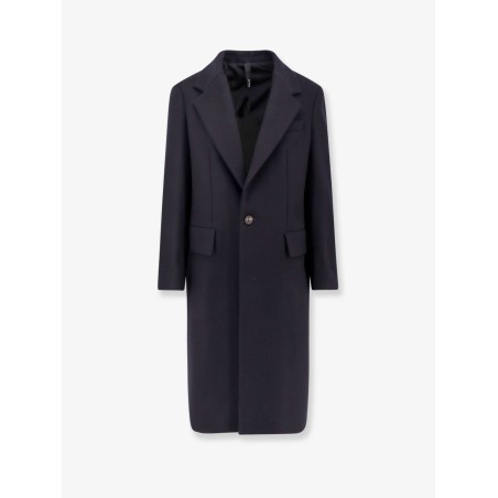 Virgin wool coat with satin lining