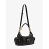Carry shiny buffalo leather shoulder bag