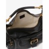 Carry shiny buffalo leather shoulder bag