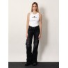 Wide Leg black denim trousers