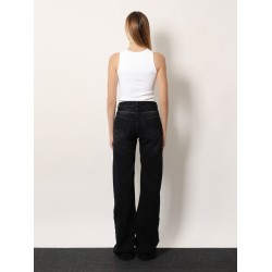 Wide Leg black denim trousers