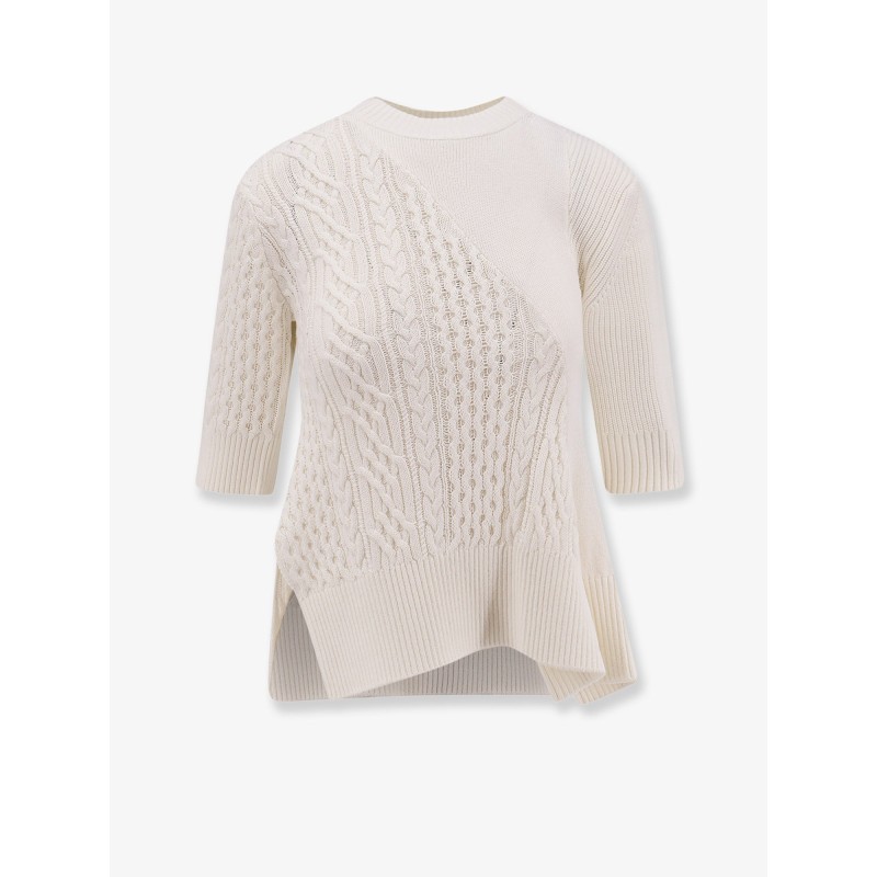 Asymmetrical cotton blend sweater