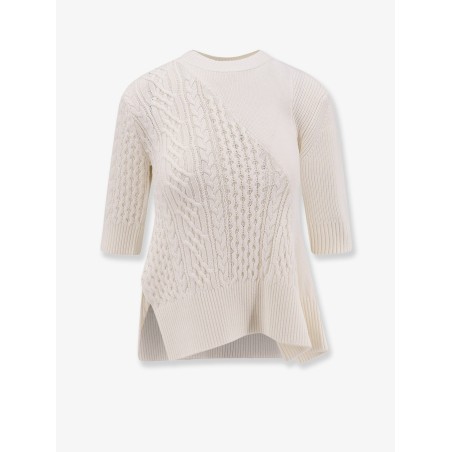 Asymmetrical cotton blend sweater