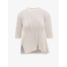 Asymmetrical cotton blend sweater
