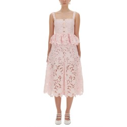 LACE MIDI PEPLUM DRESS