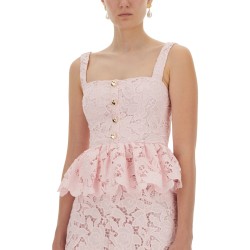 LACE MIDI PEPLUM DRESS