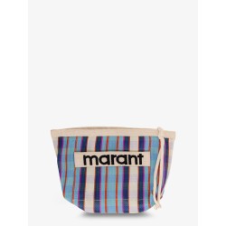 Powden nylon clutch with striped pattern