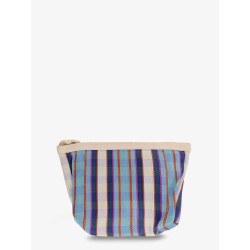 Powden nylon clutch with striped pattern