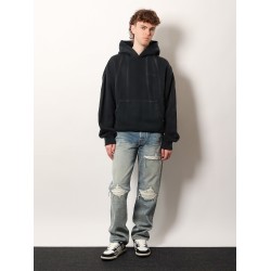 Destroyed effect jeans