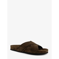 Suede sandals with engraved logo on the side