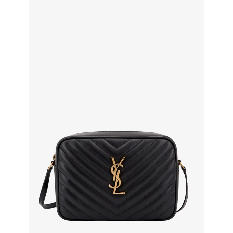 Quilted leather camera bag shoulder bag